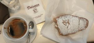 Peanut butter filled cornetto at Bar Dolcezza in Catania