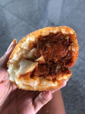 Arancino ragù di tofu at Bar Dolcezza in Catania