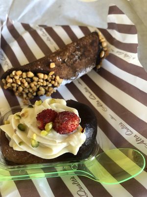 Cannoli and baba  at Bar Dolcezza in Catania