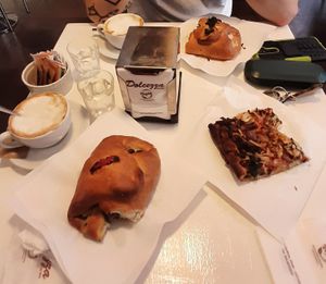 Filled savoury pastries and pizza. at Bar Dolcezza in Catania