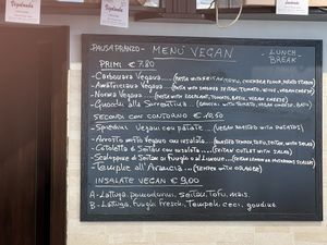 Menu board   at Bar Dolcezza in Catania