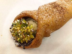 Vegan cannolo at Bar Dolcezza in Catania