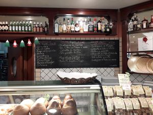 On the blackboard the many vegan dishes at Bar Dolcezza in Catania