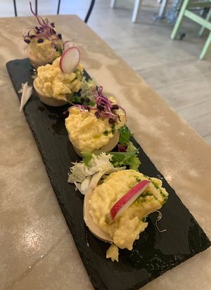 “Huevos rellenos” deliciosos  at La Veganesa in Cadiz