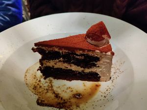 Moca cake at La Veganesa in Cadiz