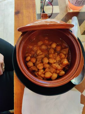 Potaje (mushroom and chickpea stew) at La Veganesa in Cadiz