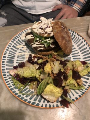 Curry vegetable Burger #Veganuary at La Veganesa in Cadiz