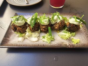 Seaweed balls at La Veganesa in Cadiz