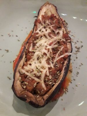 Stuffed Aubergine at La Veganesa in Cadiz