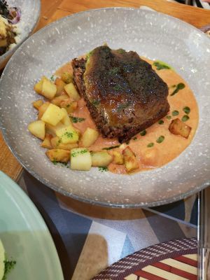 American pie with red beans at La Veganesa in Cadiz