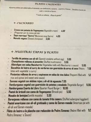 Carta 2 at La Veganesa in Cadiz