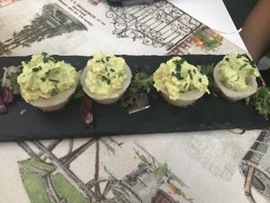 Similar to devilled eggs at La Veganesa in Cadiz