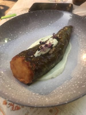 Spanish tortilla in a non-spicy pepper as a variation of their ordinary Spanish tortilla. at La Veganesa in Cadiz