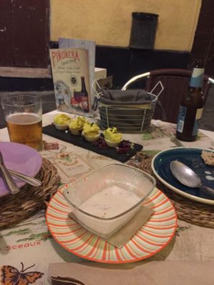 Ajoblanco & vegan eggs at La Veganesa in Cadiz