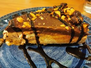 Chocolate and peanuts cake at La Veganesa in Cadiz
