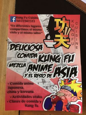 Restaurant flyer at Kung Fu Cuisine in San Jose