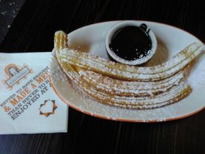 Churros with dark chocolate dip at San Churro in Carlton