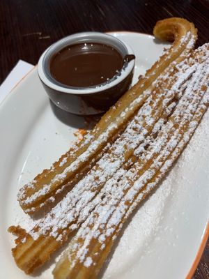 Churros with vegan chocolate dip  at San Churro in Carlton