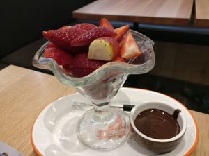 Strawberries and choc at San Churro in Maribyrnong