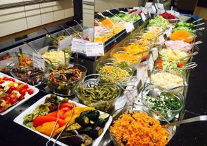 Choice of over 40 different & creative salads there, lots of them are vegan - yummi! And they have vegan desserts and cakes!
Love that they serve organic food only.   at Adelhaus in Freiburg