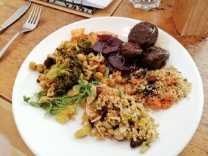 Various salads at Adelhaus in Freiburg