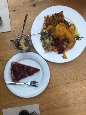 Gooseberry pie and salad buffet at Adelhaus in Freiburg