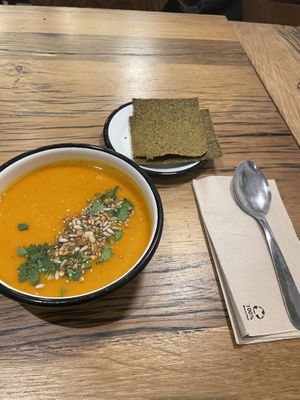 Fresh pumpkin soup    at Wild & The Moon - Wild Lab Gravilliers in Paris