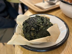 Spinach spiruline muffin  at Wild & The Moon - Wild Lab Gravilliers in Paris