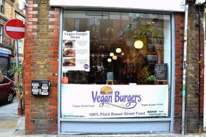 Front of the restaurant on 104 Brick Lane at Mooshies in East London