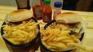 Burgers & Fries at Mooshies in East London