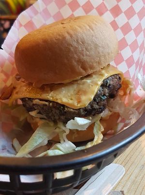 Gluten free option muh burger at Mooshies in East London