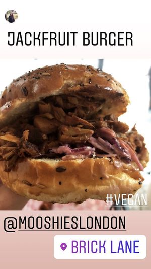 Jackfruit burger at Mooshies in East London