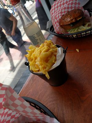 Cheesy french fries at Mooshies in East London