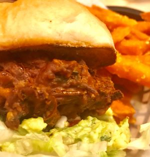 Bhaji burger  at Mooshies in East London