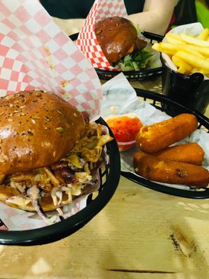 Burgers  at Mooshies in East London