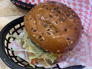 Burger at Mooshies in East London