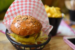 hamburger at Mooshies in East London