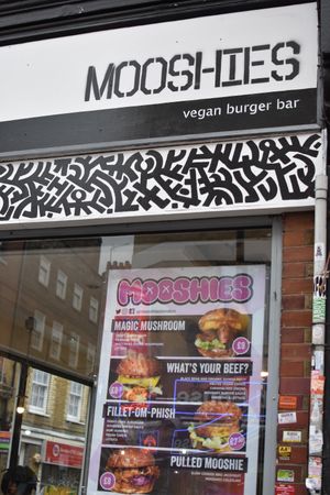 outside at Mooshies in East London