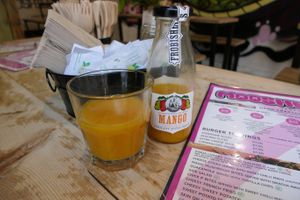 Mango juice at Mooshies in East London