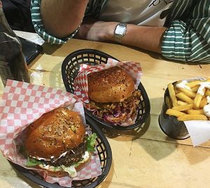 Burgers at Mooshies in East London