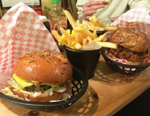 Burgers at Mooshies in East London