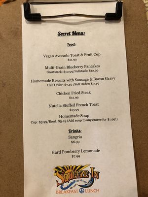 Today’s specials at Squeeze In in Las Vegas
