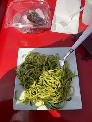 Raw pesto zucchini  at True Earth Juicery & Vegan Cafe in North Hollywood