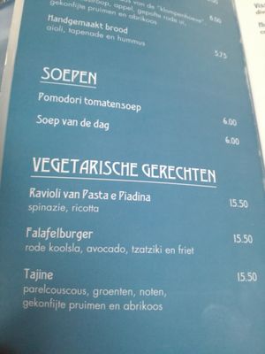 Vegetarian main courses at Zilte Zoen in Bergen Aan Zee