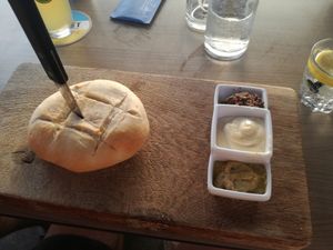 Homemade bread at Zilte Zoen in Bergen Aan Zee