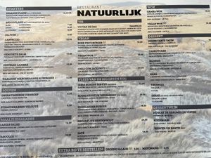Dinner menu March 2023 at Natuurlijk in Egmond Aan Zee
