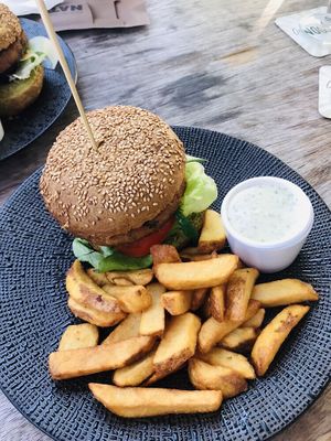 Dutch weed burger! at Natuurlijk in Egmond Aan Zee