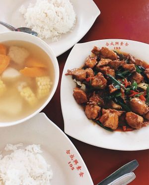  Tom Yun Diced Chicken and potato soup at Hup Seng Heng Vegetarian in West Singapore