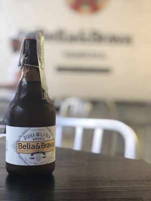 Local beer named after the restaurant. at Bella&Brava in Venice
