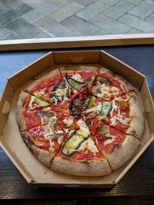 Vegan cheese with eggplant and zucchini at Bella&Brava in Venice